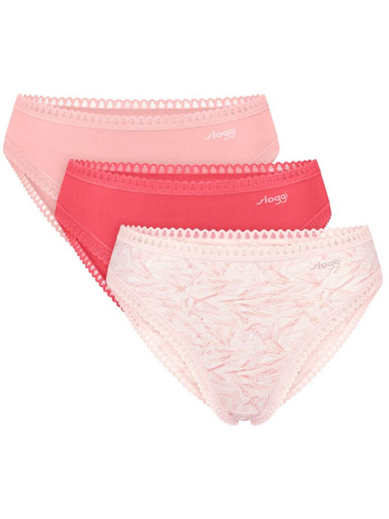 Sloggi Go Crush Βαμβακερά Ψηλόμεσα Γυναικεία Slip 3Pack 10219672-M005