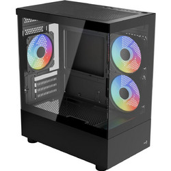 Aerocool Viewport Mini V4 Black Gaming Mini Tower Κουτί Υπολογιστή RGB με Πλαϊνό Παράθυρο