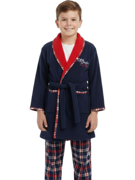 Tres Chic Παιδική Ρόμπα Fleece Χειμωνιάτικη Navy Μπλε 244322