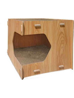 Record Angular Σπιτάκι με Ονυχοδρόμιο Καφέ 40x40x35cm