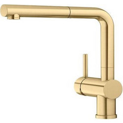 Blanco Linus 142-526683 Μπαταρία Κουζίνας Πάγκου Διπλής Παροχής Ανάμεικτη Χρυσή