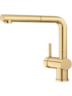 Blanco Linus 142-526683 Μπαταρία Κουζίνας Πάγκου Διπλής Παροχής Ανάμεικτη Χρυσή