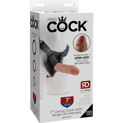 Pipedream King Cock 7" Uncut Harness Strap On με Dildo 18cm Flesh