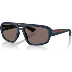 Prada PSB11SU TFY05C Ανδρικά Γυαλιά Ηλίου Aviator Κοκάλινα Μπλε με Καφέ Φακό