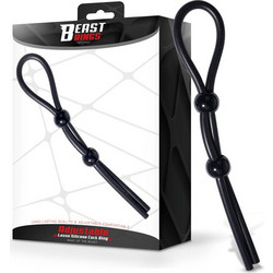 IntoYou Beast Ring Lasso Adjustable Silicone Cock Ring BR-135 Ρυθμιζόμενο Ελαστικό Δαχτυλίδι Πέους & Όρχεων Σιλικόνης Μαύρο