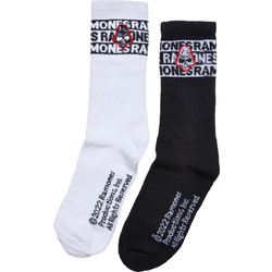 Merchcode Ramones Ανδρικές Κάλτσες Ψηλές με Σχέδια Μαύρες Λευκές 2Pack MC814-00826