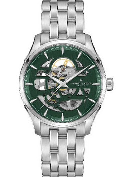 Hamilton Jazzmaster Skeleton Ανδρικό Ρολόι Αυτόματο με Ασημί Μεταλλικό Μπρασελέ H42535160