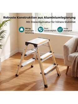 Costway TJ10036SL Σκάλα Αλουμινίου με 2x3 Σκαλοπάτια