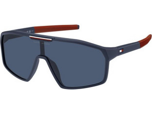 Tommy Hilfiger TH2357/S PJP/KU99 Ανδρικά Γυαλιά Ηλίου Μάσκα Κοκάλινα Μπλε με Μπλε Φακό