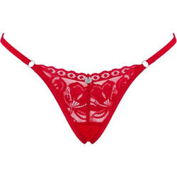 Obsessive Lacelove Γυναικείο Sexy String με Δαντέλα Κόκκινο 5901688251430