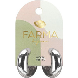 Farma Bijoux Γυναικεία Σκουλαρίκια Κρίκοι από Ορείχαλκο Ασημί BEWOW01