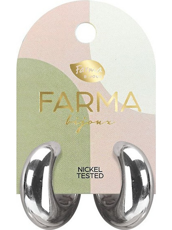 Farma Bijoux Γυναικεία Σκουλαρίκια Κρίκοι από Ορείχαλκο Ασημί BEWOW01