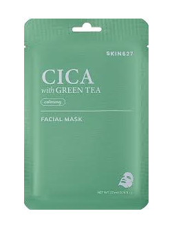 Skin627 Calming Cica Green Tea Sheet Μάσκα Προσώπου για Ενυδάτωση με Πράσινο Τσάι 22ml
