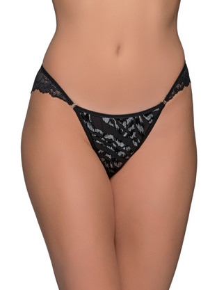 Milena By Paris Γυναικείο Sexy Brazil με Δαντέλα Μαύρο Ασημί 8512