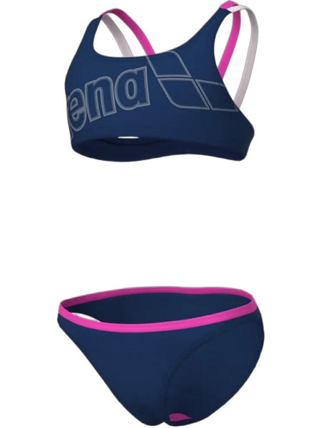 Arena Logo Αθλητικό Παιδικό Μαγιό Bikini Set για Κορίτσι Navy Μπλε Φούξια 010415-590