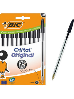 BIC Cristal Original Σετ Στυλό Διαρκείας 1mm Μαύρο 10τμχ
