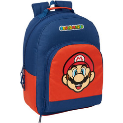Safta Super Mario Mamma Mia Σχολική Τσάντα Πλάτης Δημοτικού Μπλε Κόκκινη S4313695