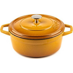 Hosse Kitchen Μαντεμένια Κατσαρόλα Αντικολλητική Κίτρινη 9cm 2τμχ