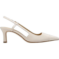 Michael Kors Γόβες Slingback Δερμάτινες με Λεπτό Χαμηλό Τακούνι Λευκές 40R6AOMS1L-289