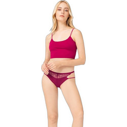 Cottonhill Γυναικείο Sexy Brazil με Δαντέλα Φούξια CH5104