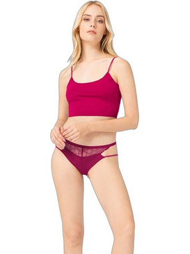 Cottonhill Γυναικείο Sexy Brazil με Δαντέλα Φούξια CH5104