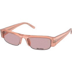 Miu Miu MU07S 20I60V Γυναικεία Γυαλιά Ηλίου Τετράγωνα Κοκάλινα Ροζ με Μαύρο Φακό