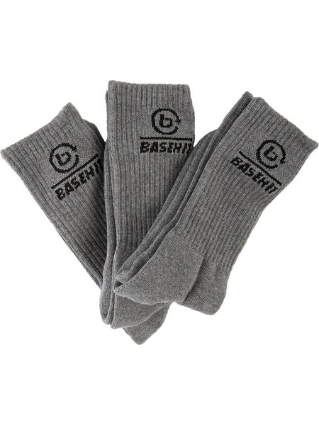Basehit Ανδρικές Κάλτσες Ψηλές Ανθρακί 3Pack 212.BU08.04