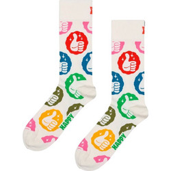 Happy Socks Ανδρικές Κάλτσες Ψηλές με Σχέδια Λευκές P002648-1453