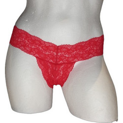 Minerva Γυναικείο Sexy String με Δαντέλα Κόκκινο 85346-660
