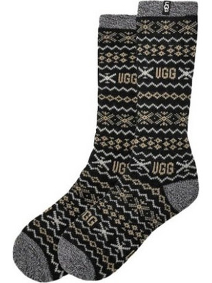 UGG Keavy Ανδρικές Κάλτσες Μέχρι το Γόνατο με Σχέδια Μαύρες 1171650-710M