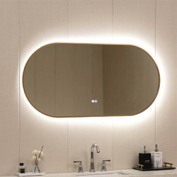 Inter Ceramic Οβάλ Καθρέπτης Μπάνιου Led Αντιθαμβωτικός Αφής Μεταλλικός ICL 1833