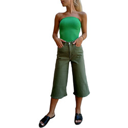 Vero Moda Γυναικείο Καλοκαιρινό Crop Top Ριπ Πράσινο 10262162