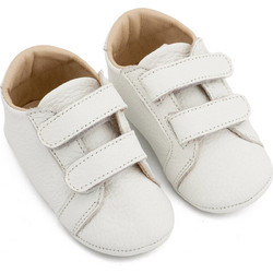 Babywalker Βαπτιστικά Sneakers Αγκαλιάς για Αγόρι Δερμάτινα Λευκά MI1136