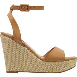 Nine West HANLOW3 Καλοκαιρινές Γυναικείες Πλατφόρμες Ψηλές Δερμάτινες Ταμπά 11-110