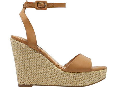 Nine West HANLOW3 Καλοκαιρινές Γυναικείες Πλατφόρμες Ψηλές Δερμάτινες Ταμπά 11-110