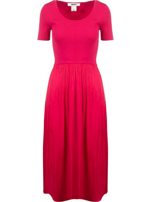DKNY Midi Καλοκαιρινό Καθημερινό Φόρεμα Φούξια P6AUAB90-HPK