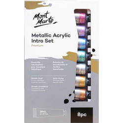 Mont Marte Metallic Σετ Ακρυλικά Χρώματα Ζωγραφικής 18ml 8τμχ