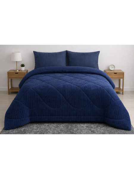 Cosmin Κουβερτοπάπλωμα Υπέρδιπλο 220x240 Rabbit Velvet Dark Blue 4000565