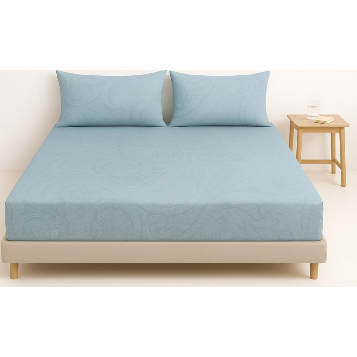 Cosmin Σεντόνι King Size Βαμβακερό με Λάστιχο 180x200+30 Lahour Blue ...