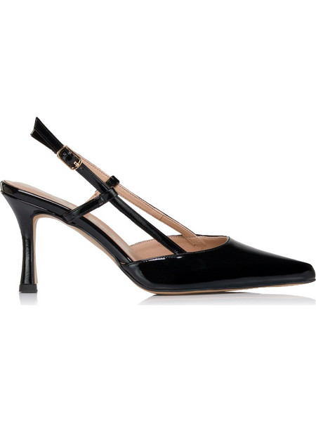 Envie Shoes Γόβες Slingback Λουστρίνι με Λεπτό Ψηλό Τακούνι Μαύρες E02-23643