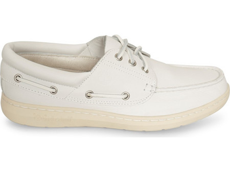 Timberland Portofino Pier Ανδρικά Μοκασίνια Boat Shoes Δερμάτινα Λευκά TB0A6CXMEM21