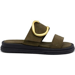 Elenross Γυναικεία Σανδάλια Suede Χακί GS09925W-OLI
