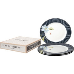 Laura Ashley Candy Stripe Σετ Πιάτα Φαγητού Πορσελάνης Λευκά Μπλε 4τμχ 182802182802