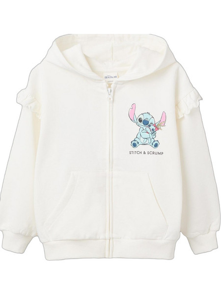 Zippy Lilo & Stitch Παιδική Ζακέτα Φούτερ με Κουκούλα και Φερμουάρ Μπεζ ZKGAP020126008-1