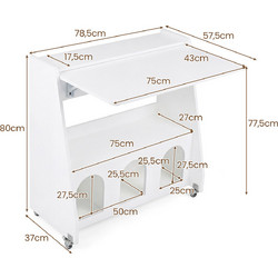 Costway Γραφείο Ξύλινο 78.5x57.5x80cm CB11026WH