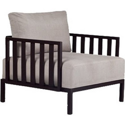 Papatya Slim Stripe Πολυθρόνα Κήπου Μεταλλική Μαύρη Γκρι 24051-100317