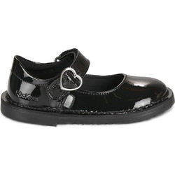 Kickers Adlar Heart Παιδικές Μπαλαρίνες Λουστρίνι Ανατομικές Μαύρες 116240
