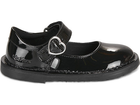 Kickers Adlar Heart Παιδικές Μπαλαρίνες Λουστρίνι Ανατομικές Μαύρες 116240