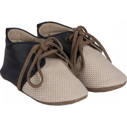 Babywalker Βαπτιστικά Sneakers Αγκαλιάς για Αγόρι Υφασμάτινα Μπεζ MI1099