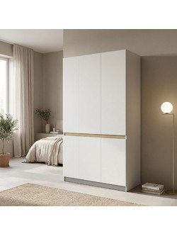 Pakoworld Τρίφυλλη Ντουλάπα Ρούχων Merzia Λευκή 120x46.5x183cm 049-000125